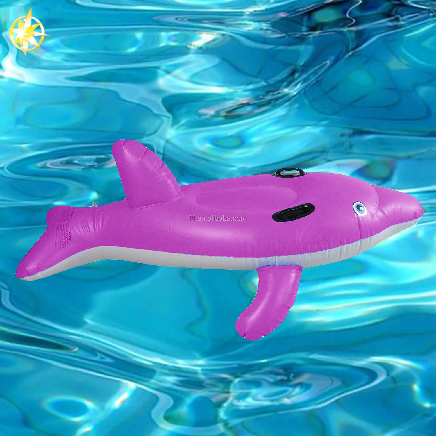 Hight Quality Purple Inflatable Ride On Dolphin Pool Float Swimming 