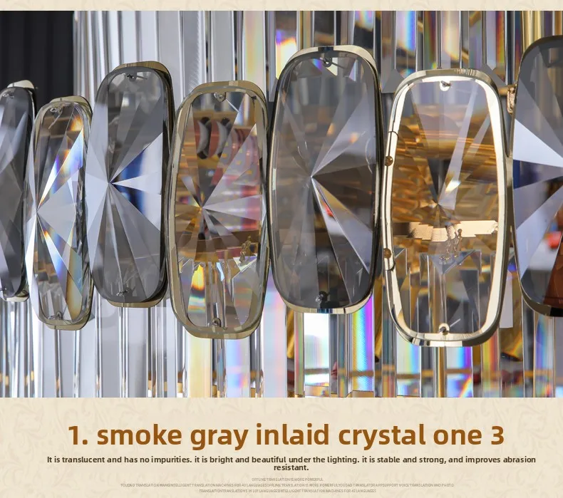 product luxury gold crystal chandelier pendant light for hotel villa living room stairs adjustable height iron ceiling installation-12
