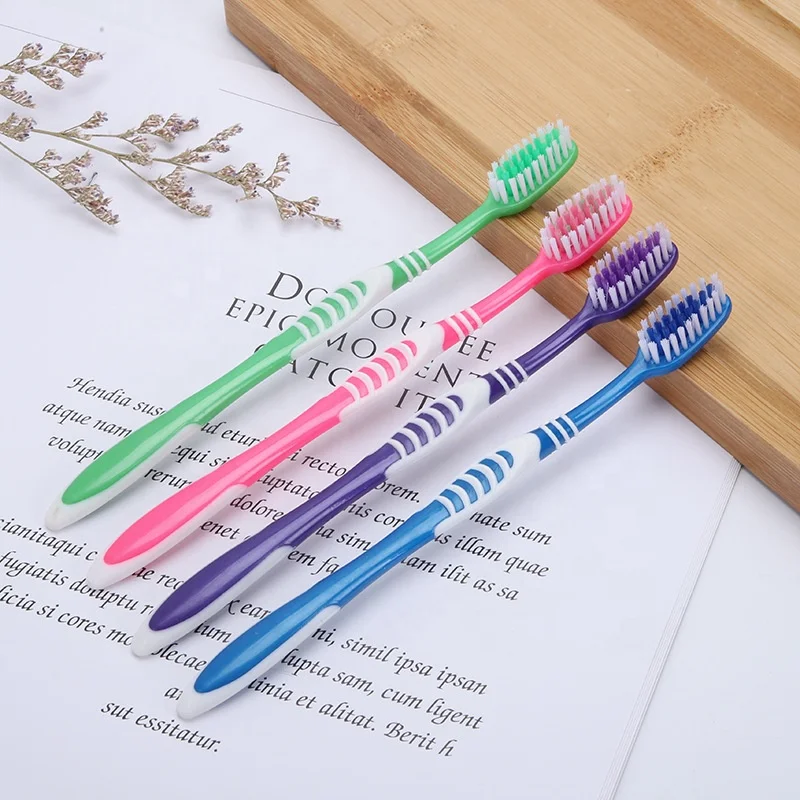 Customized Adult Soft Manual Tooth Brush 12 Pack Travel Handle Teeth ...