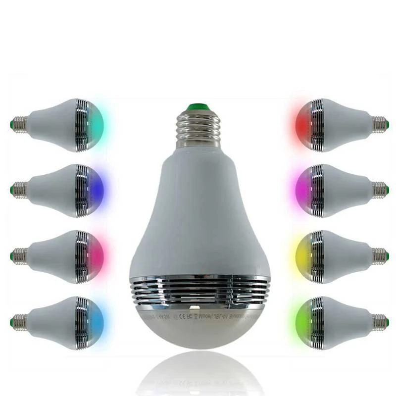 LED Bluetooth Speaker E27 10W Bluetooth Bulb Music Light 24 Key Remote Control LED Bulb Dimmable Color Changing RGB Bulb