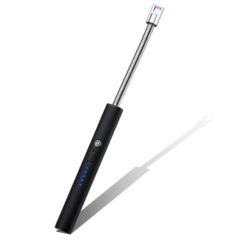 360 Flexible Long Neck Plasma Electric Arc Lighters with touch screen switch and LED Battery Display
