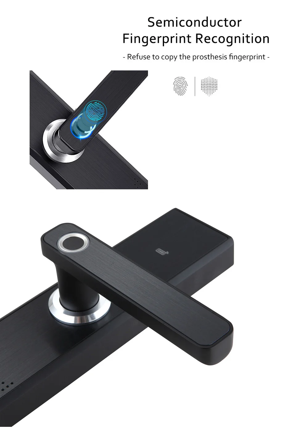 Ttlock App Ble Wifi Control Fingerprint Handle Electronic Smart Door