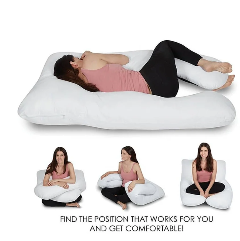 2025 Customized Cooling Bamboo U-shape Full Body Velvet Maternity Pregnancy Pillow for Pregnant details