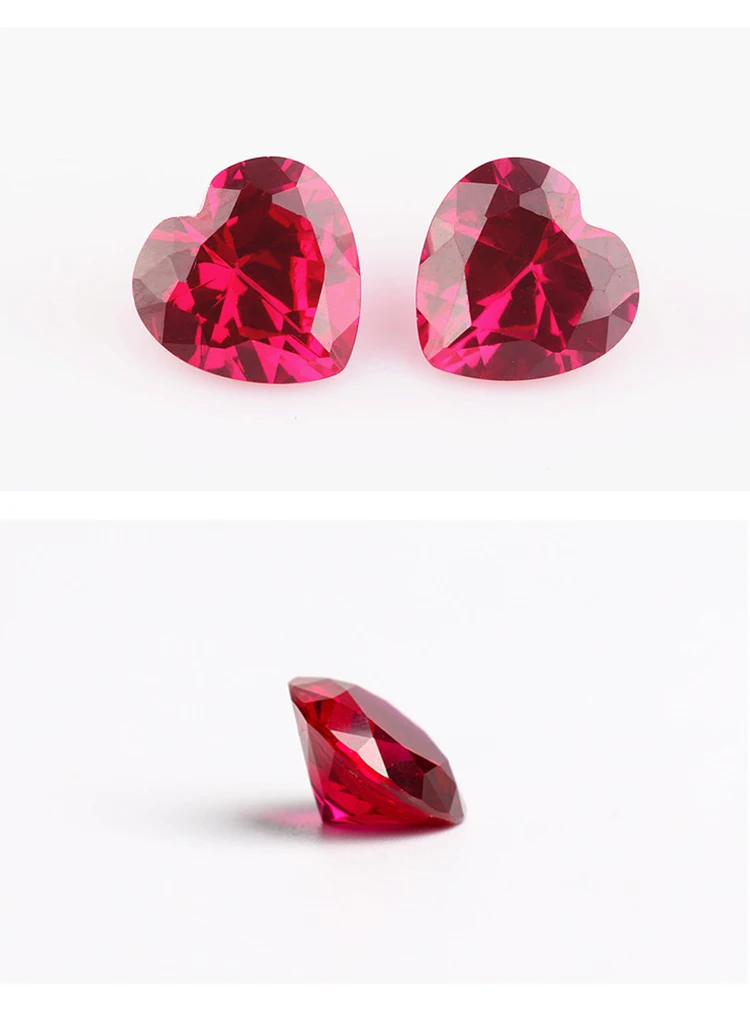 High Quality Large Red Corundum Lab Created Ruby 5 Corundum Material with Heat Treatment
