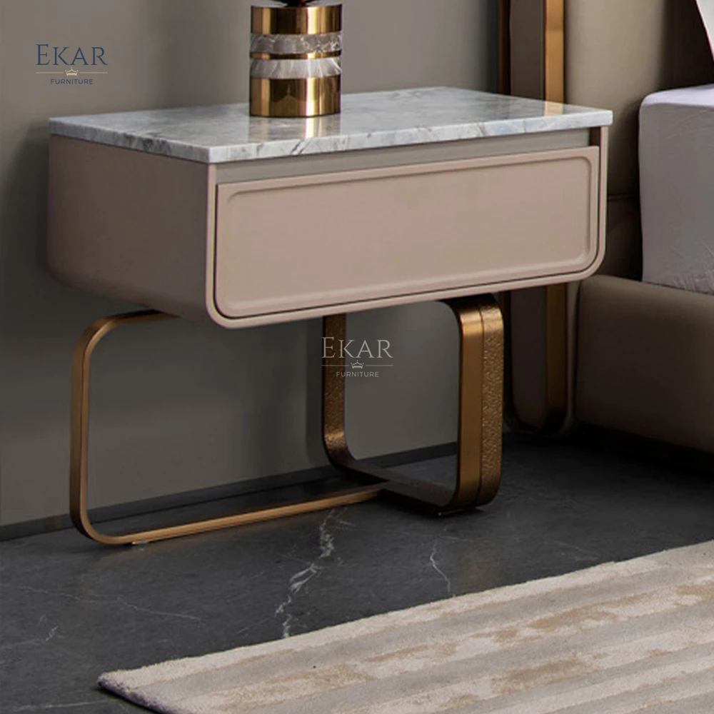 product ekar furniture modern creative design nightstand with drawer metal foot bedroom bedside-65