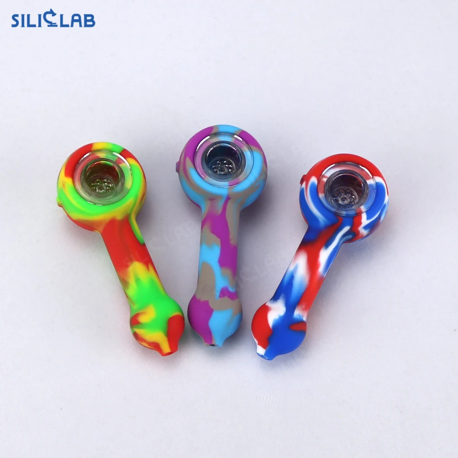 thumbnail image 2 of BongsKoo Silicone Tobacco Pipe With Metal Bowl & Lid - 3.5" Black (6-Pack) 2 of 5
