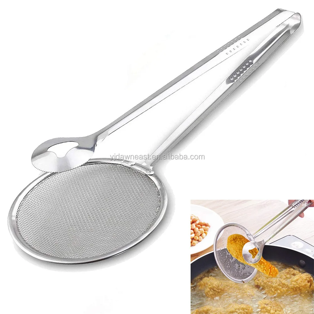 Stainless Steel Mesh Strainer Tongs Filter Spoon Buy Stainless Steel