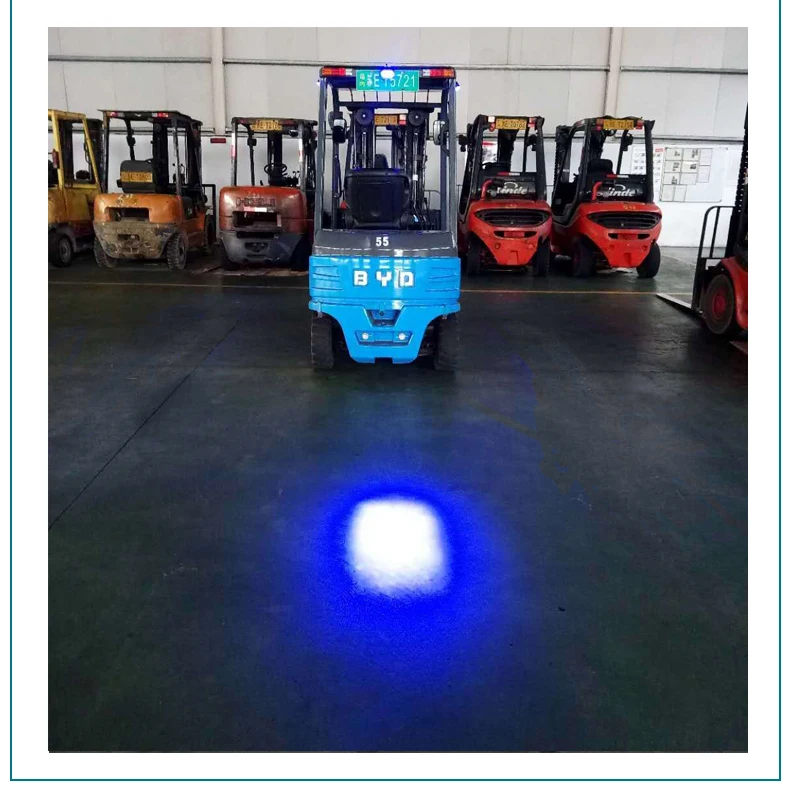 China supply DC10-80V forklift spot warning light 10w blue led safety light for forklift cart