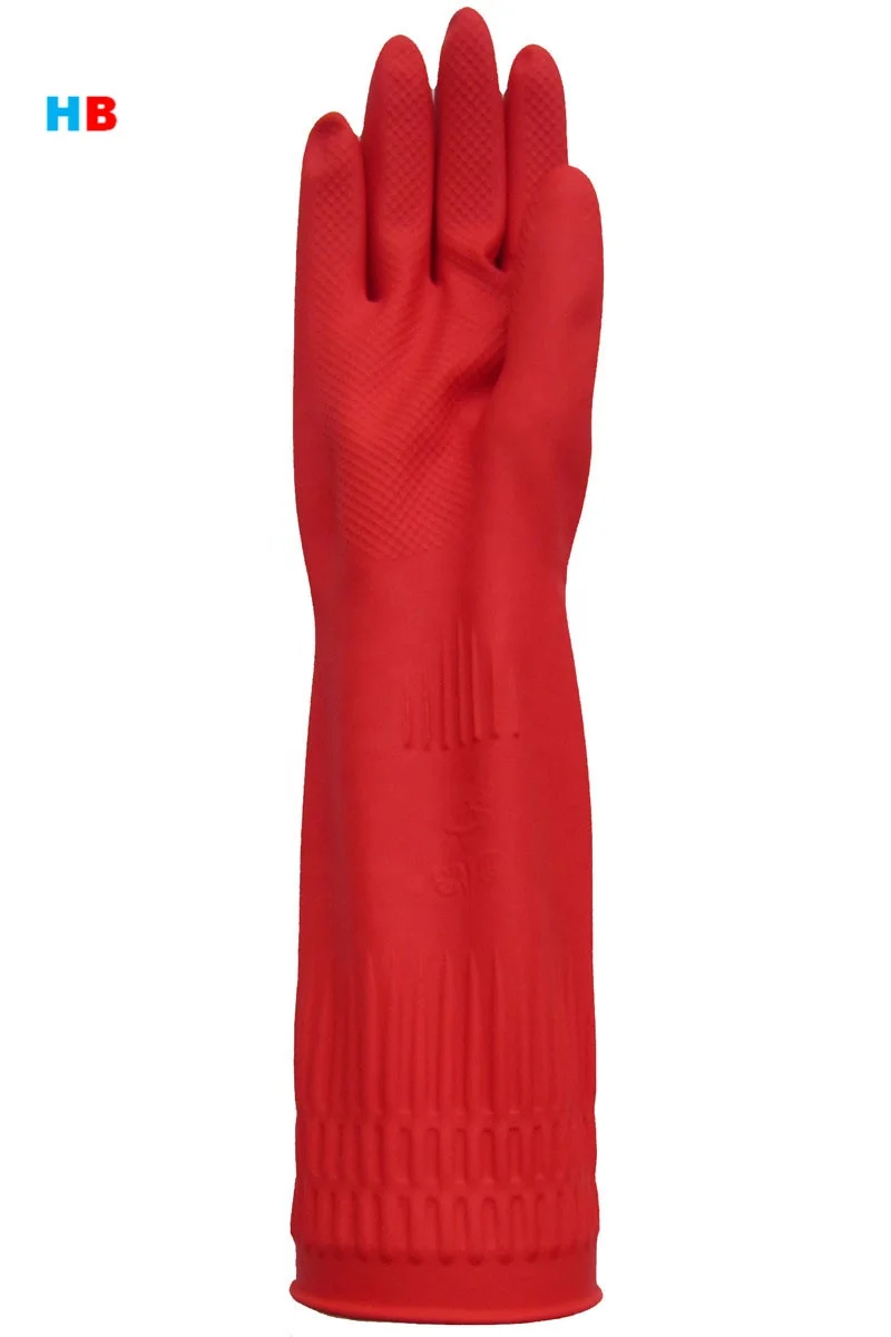 red cleaning gloves