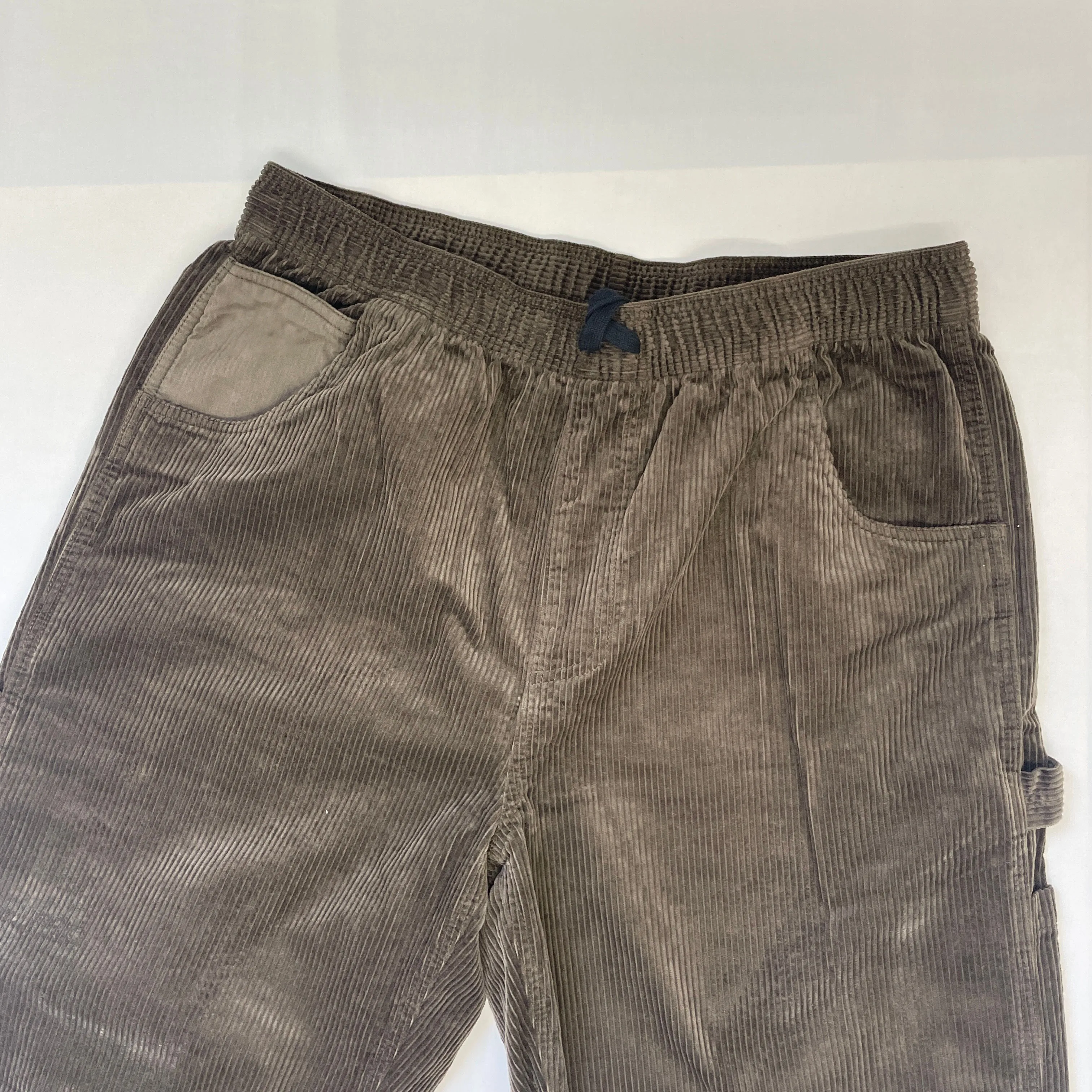 Wholesale OEM Custom Men's Cargo Pants High Quality Baggy Trousers Elastic Tether Multi Pocket Lightweight Polyester Flat details