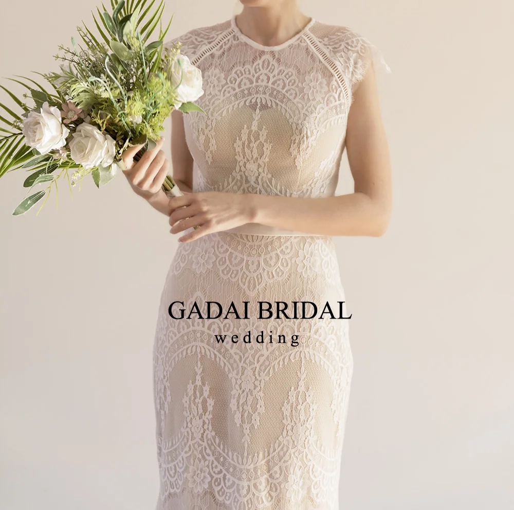 boho trumpet wedding dress