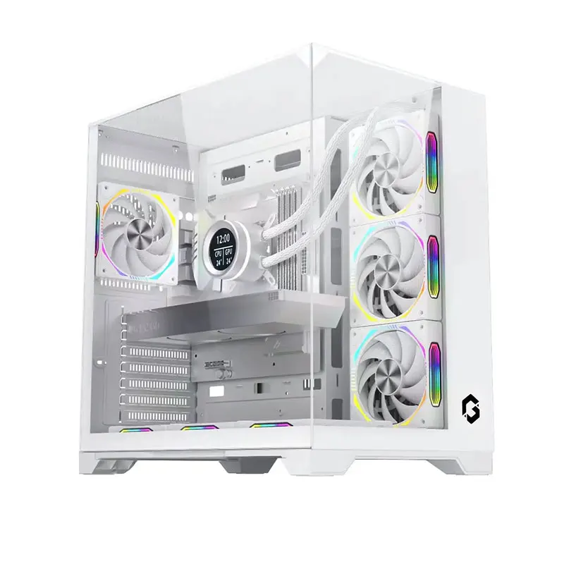 Custom Tempered Glass Gaming PC Cases with RGB Fans