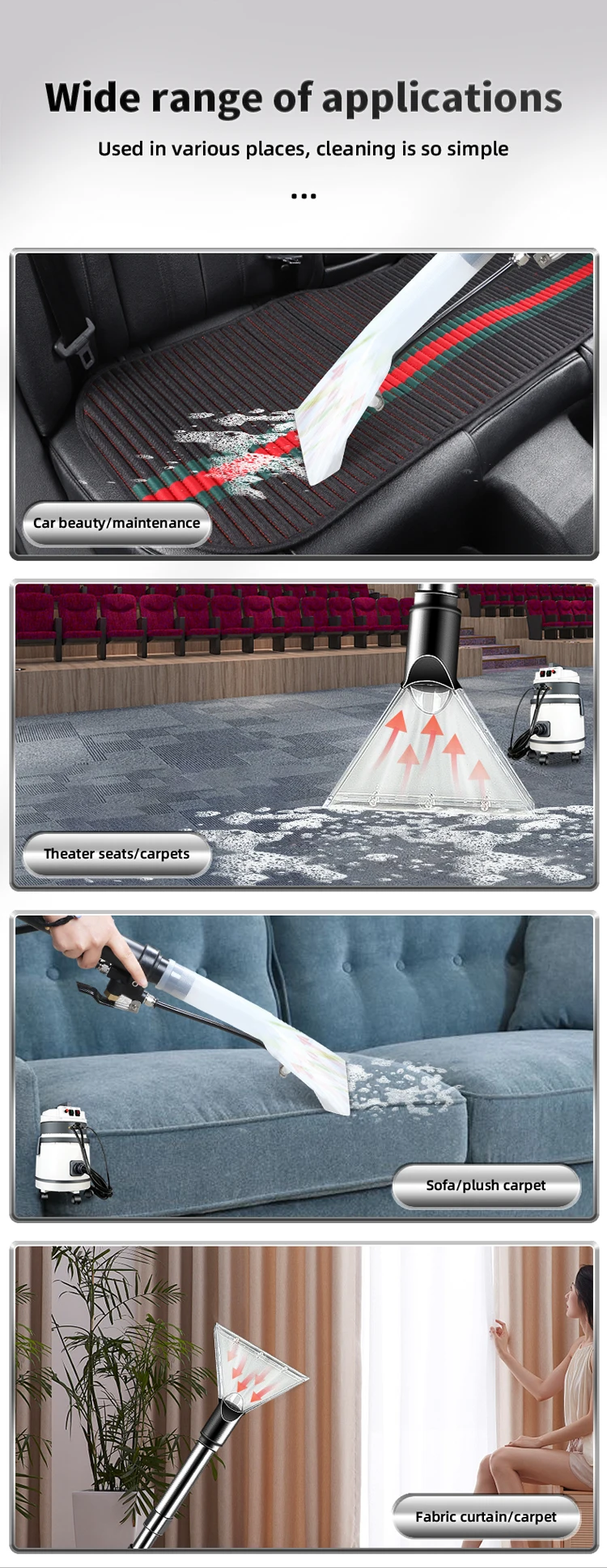 Factory Direct Sales Commercial Household Fabric Sofa Curtain Spraying and Pumping Integrated Multifunctional Vacuum Cleaner