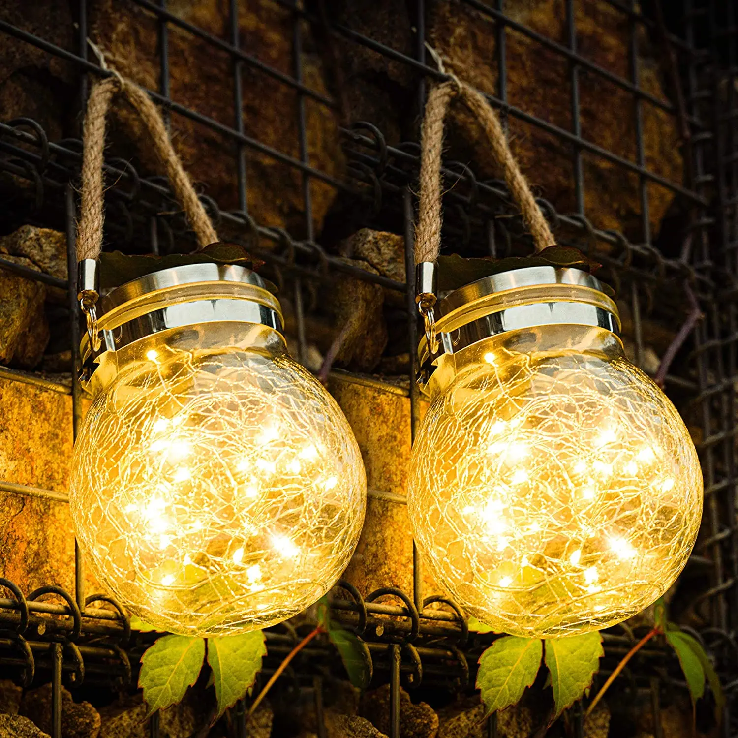 Hand Forged LED Solar Mason store Jar Light