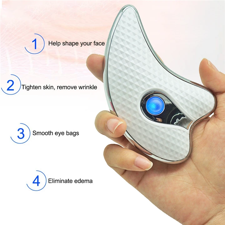 Facial Massager Microcurrent Gua Sha Scraping Plate Electric Vibrating