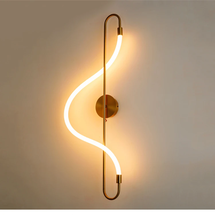 New products hotel projects lights wall golden 360 degree of light musical note wall lamps indoor fancy led wall light