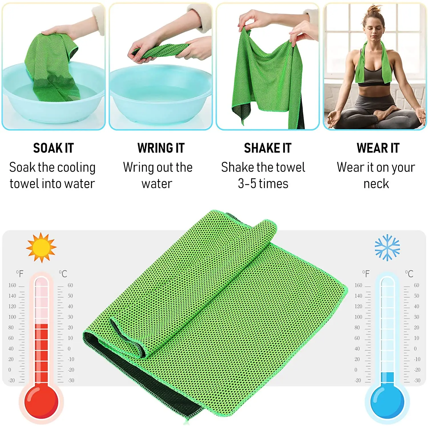 Custom Sublimation Soft Pva Cooling Face Towels Printed Sports Neck ...