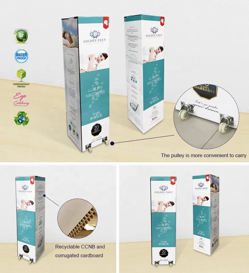 Bed Cardboard Box With Wheels And Handle,Printed Corrugated Box For