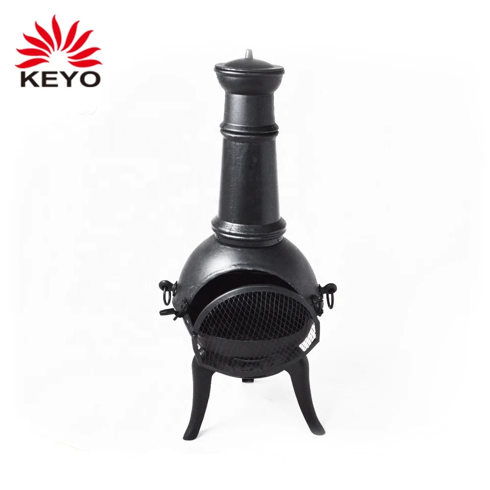 Chimenea Fire Pit Garden Heating Charcoal Fire Stove Antique Cast Iron