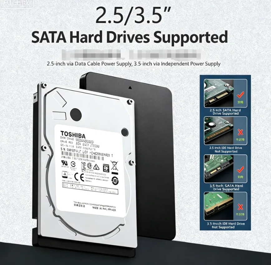 Adaptador de Cabo Conversor Externo Inteligente ShuoLe Tipo-C USB3.1 5Gbps de Alta Velocidade em Plástico com LCD para HDD/SSD de 2.5 polegadas/3.5 polegadas (12 meses)