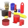 Plastic pipe cap ends for external threads or studs