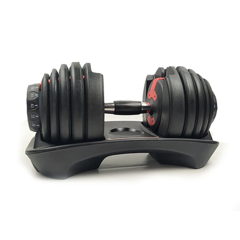 热卖健身房培训定制徽标24千克52lbs可调哑铃10-90举重室内哑铃设备
