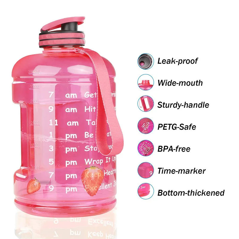 2.2l Half Gallon Gym Water Bottle With Case Customized Sleeave
