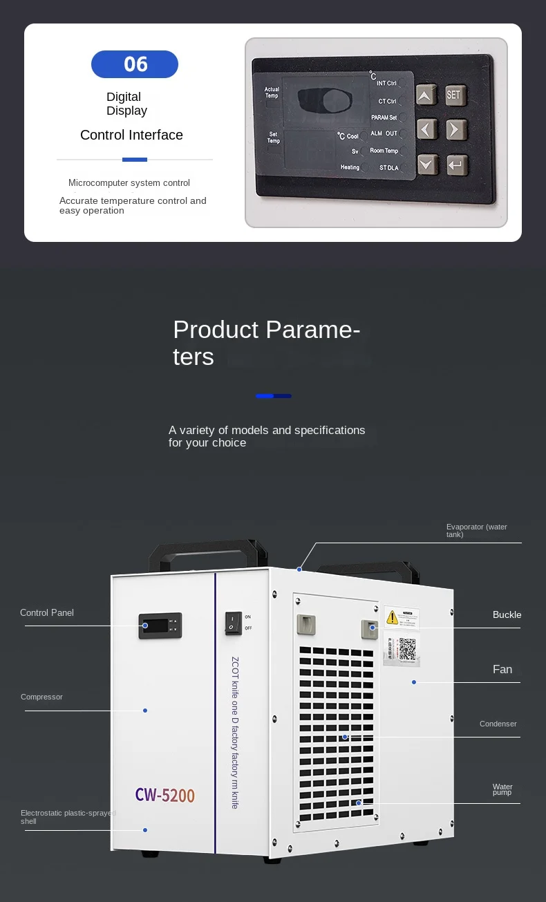 Air Cooled Water Chiller, PLC, 220v, 380V~415V - detail 8
