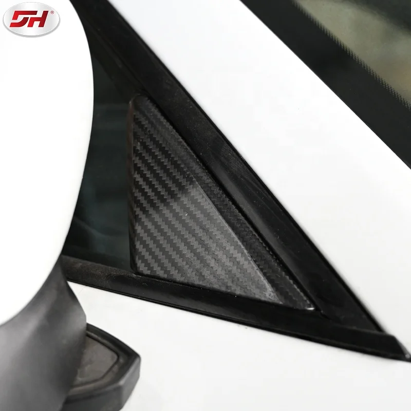2PCS Car Carbon Fiber Window Triangle Sticker Replacement Window Triangle Plate for Porsche 718 981 991 2016-UP