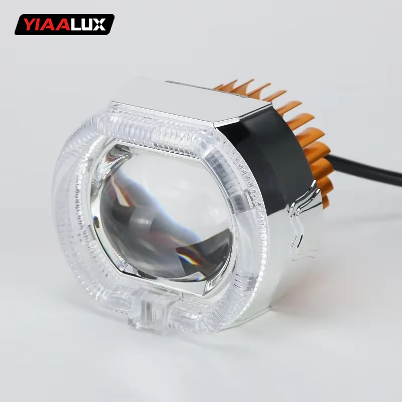 Motorcycle 2.5 Inch Led Built-In Headlights Full Ring Devil'S Eye Lens High and Low Spotlights Universal Headlights details