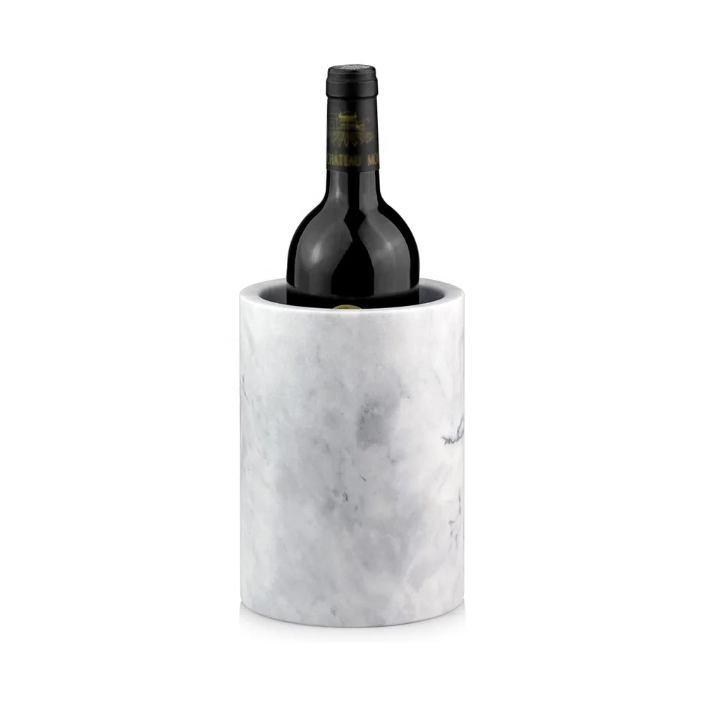 White Marble Wine Chiller Bucket Black Wine Bottle Chiller Champagne
