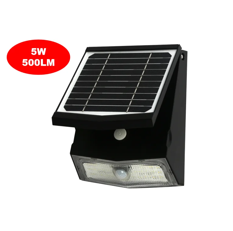 5W Led Solar Wall Pack Light for Garden Home Decoration with Sensor Smart Function