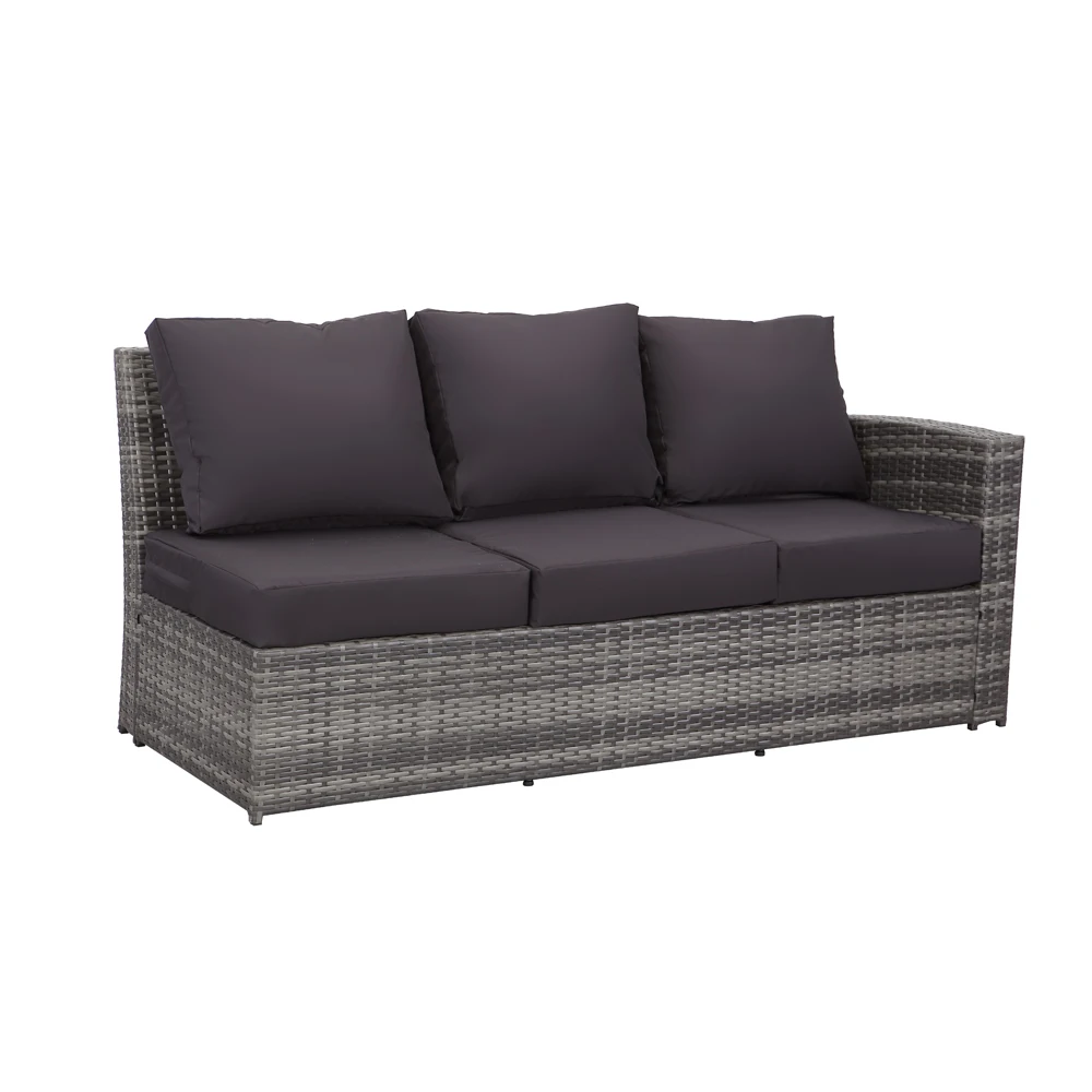 Rattan Corner Sofa With Rising Table Bench And Stool Backyard Set Flat