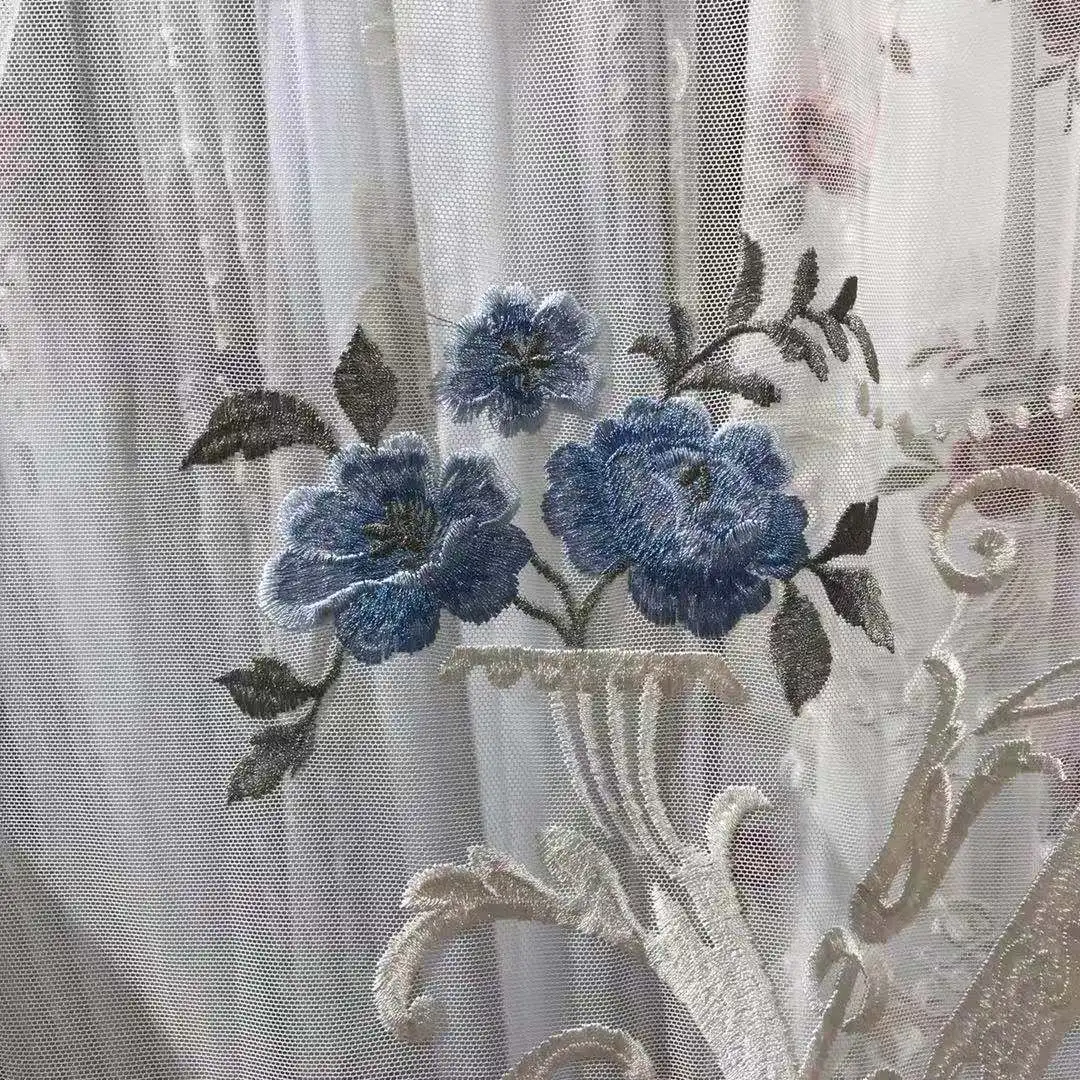 Flowers Embroidered Organza Fabric Sheer Curtain Buy Embroidered Organza Fabric,Sheer Curtain