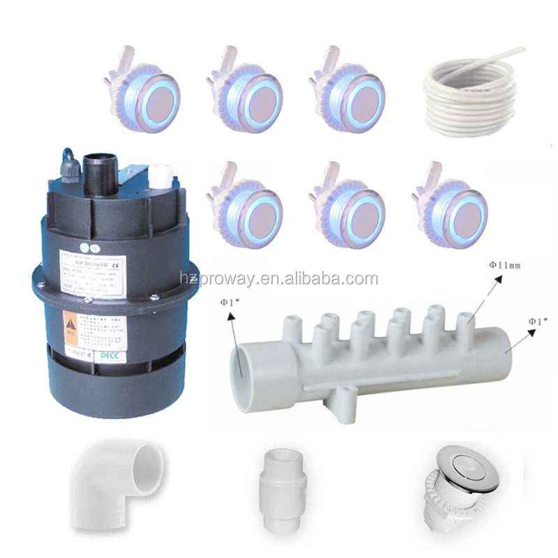 Build Your Own Spa Hot Tub Diy Kit 6 Jets Bathtub Air System With Led