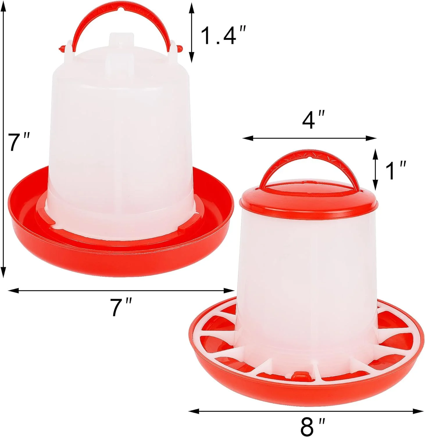 3 Lb Chicken Feeder and 1.5L Kit Automatic Hanging Poultry Plastic Containers 7" X 7" for Outdoor Farm Use factory