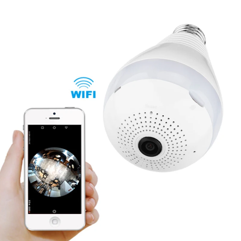 2MP WIFI Light Bulb CCTV Camera 360 Degree Panoramic 1080p Security Surveillance Night Vision Lighting Lamp Bulb Holder Camera