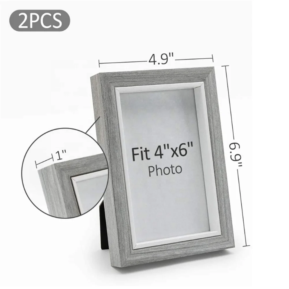 Picture Frame monzetta Grey Brushed Wood Photo Poster Frame Plain Cheap 