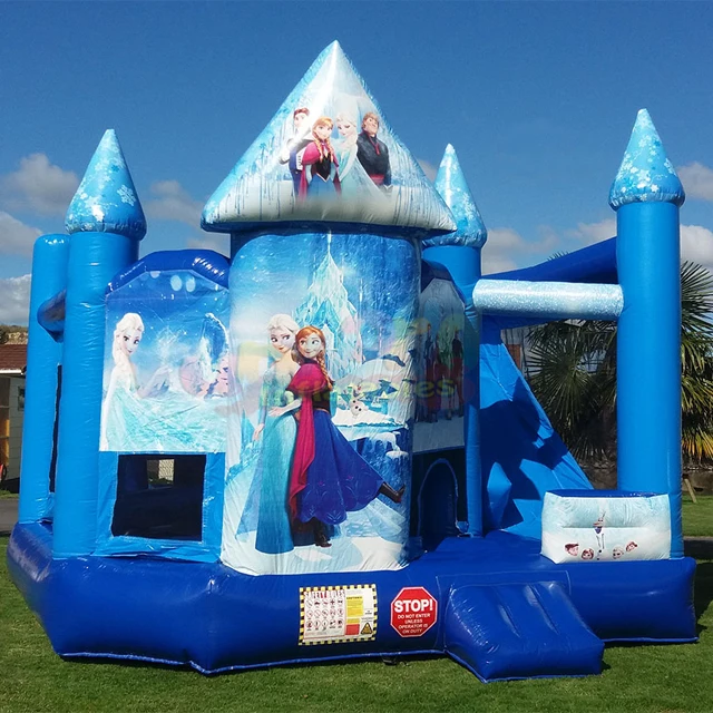 frozen bouncy castle with slide