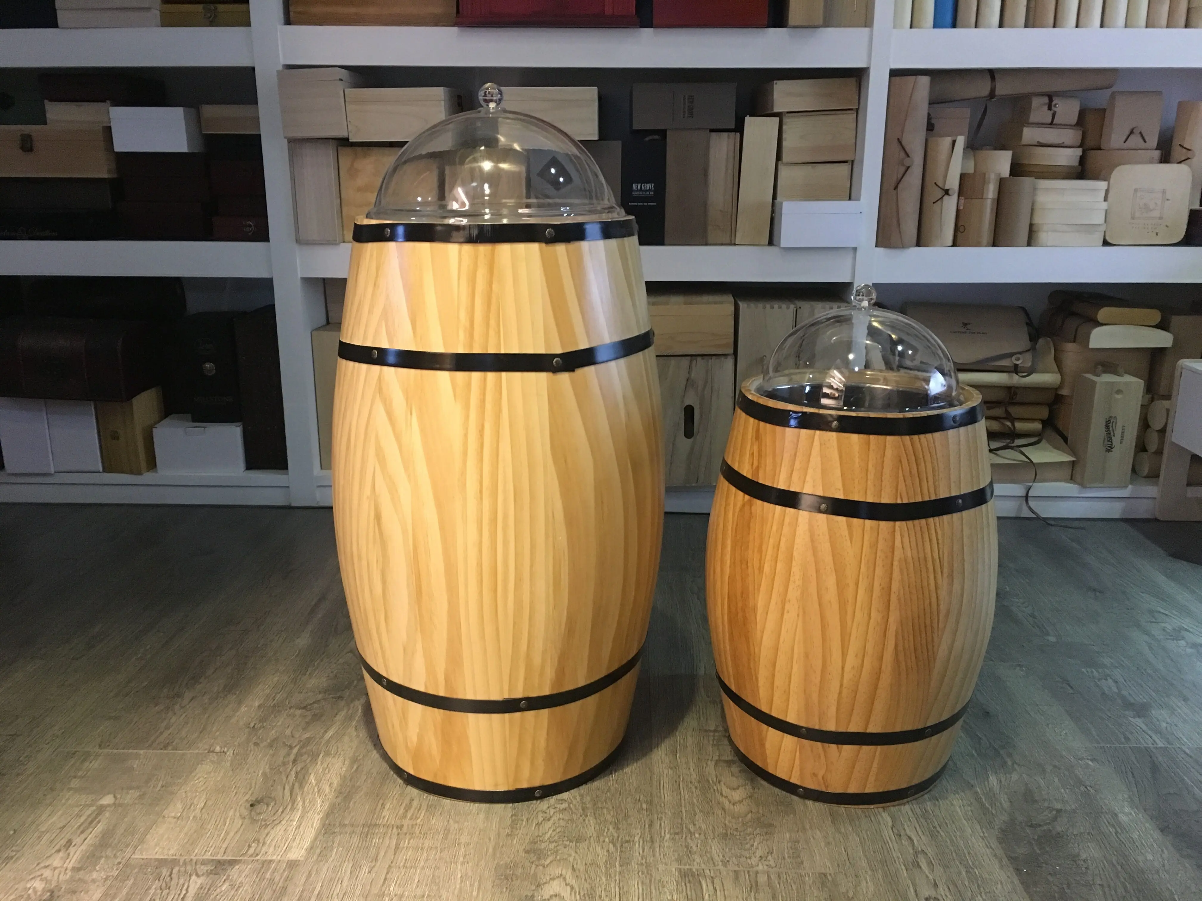 Custom Pine Wood Display Barrel With Inner Stainless Steel Buy Pine