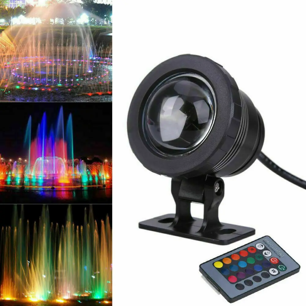 10W RGB LED Outdoor Color Changing Flood Spot light Garden Lamp Remote IP65 US 