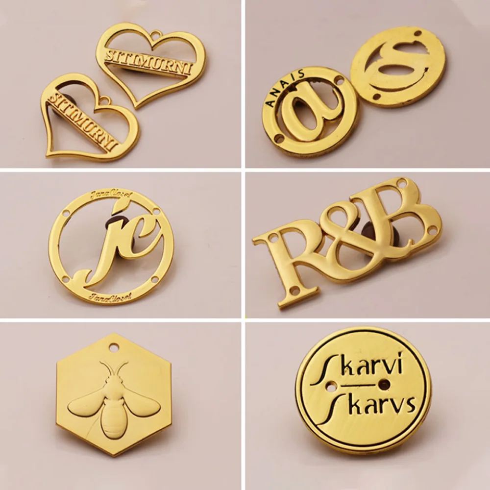 Luxury Labels Waterproof Washable Steel Stainless Metal Decorative Tags