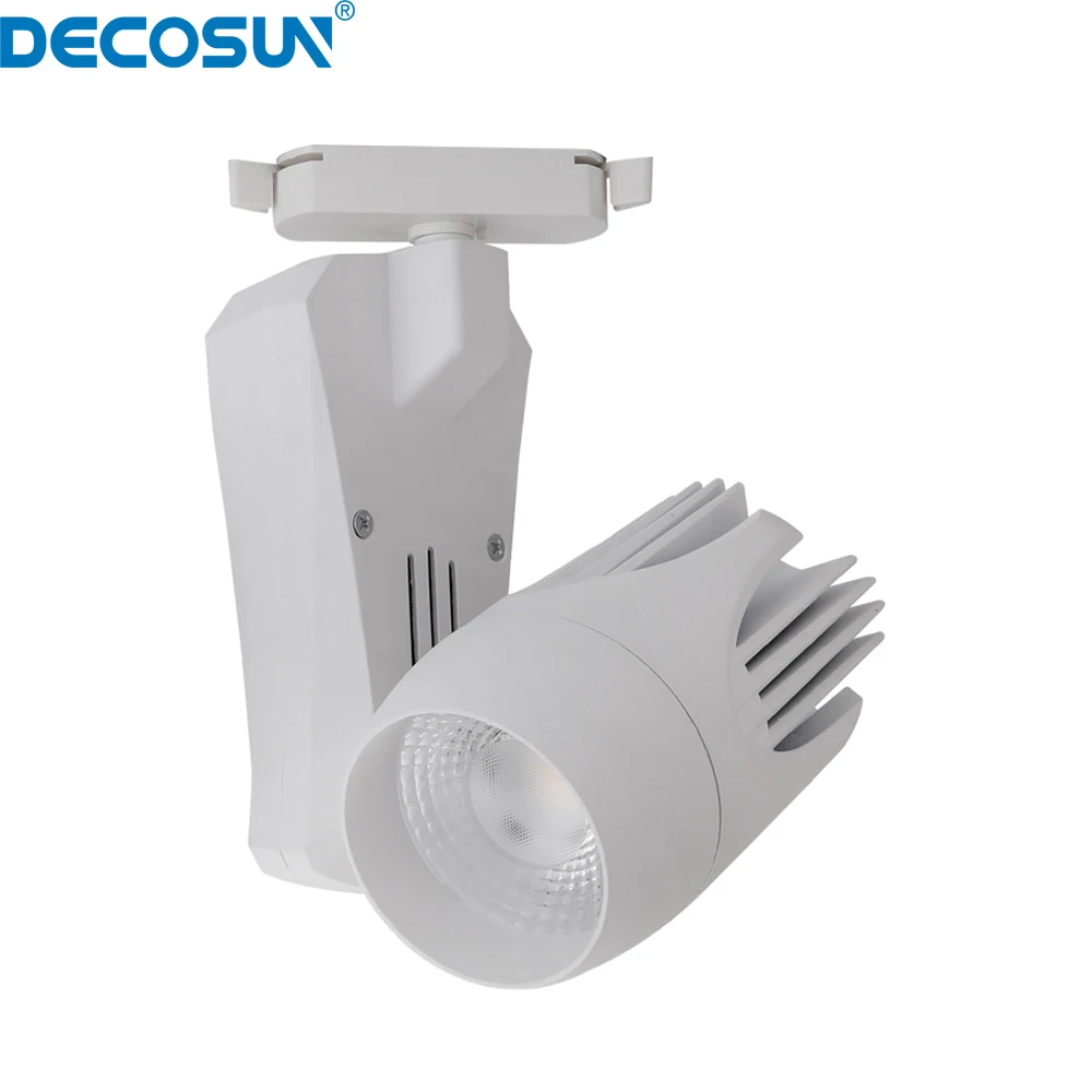 Elegant design have heat sink fin track lighting 15W 25W 35W high quality COB track light CRI90 355 degree LED light