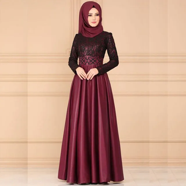 New Design Beautiful Lace Long Sleeve Purple Muslim Bridal Wedding Dress 2020 Buy New Design
