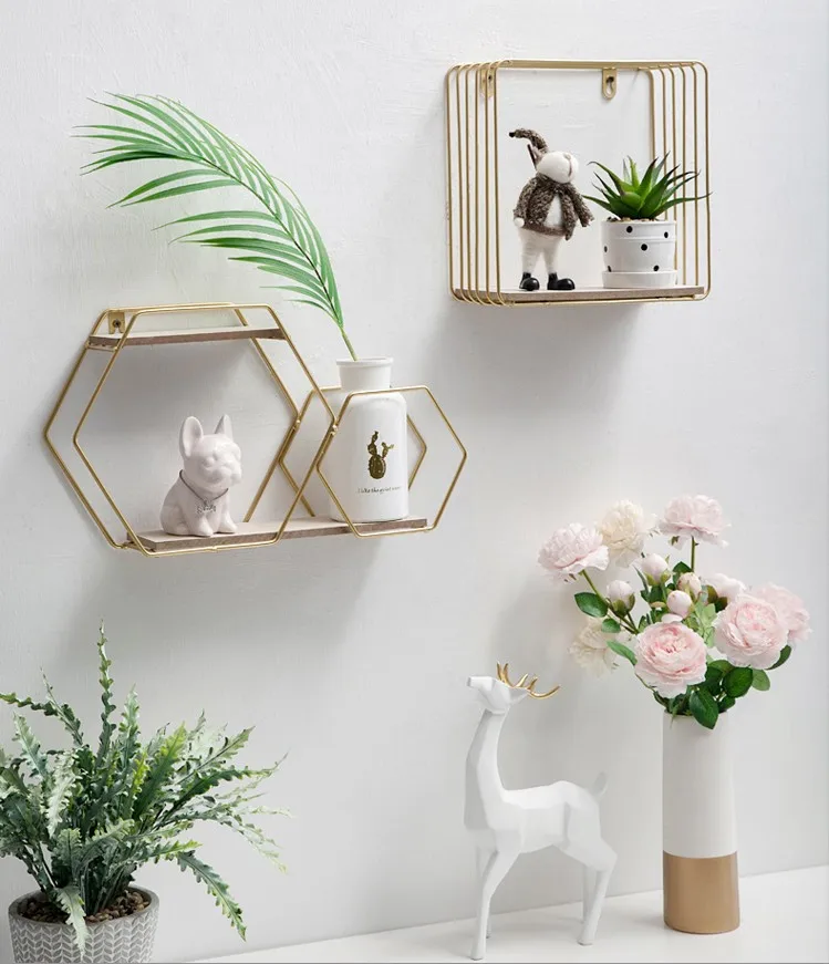 Nordic Style Metal Hanging Wall Mounted Decorate Wall Rack