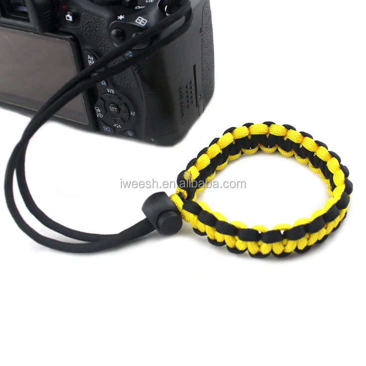 Adjustable Camera Wrist Strap Braided Paracord Strong Weave Lanyard DSLR Black 