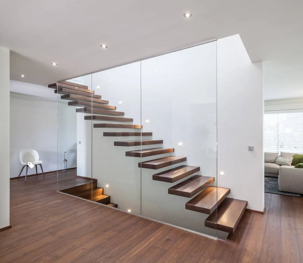 Building Core Glass Railing Clear Stair Treads Design Indoor Floating ...