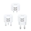 Usams T20 universal mobile phone world travel charger 2 usb wall charger from shenzhen with US/UK/EU plug