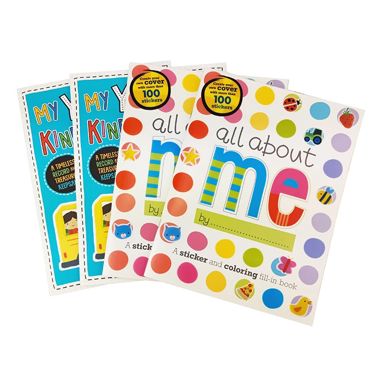 Custom Kids Preschool Activity Sticker Book Printing Kisscut Reusable