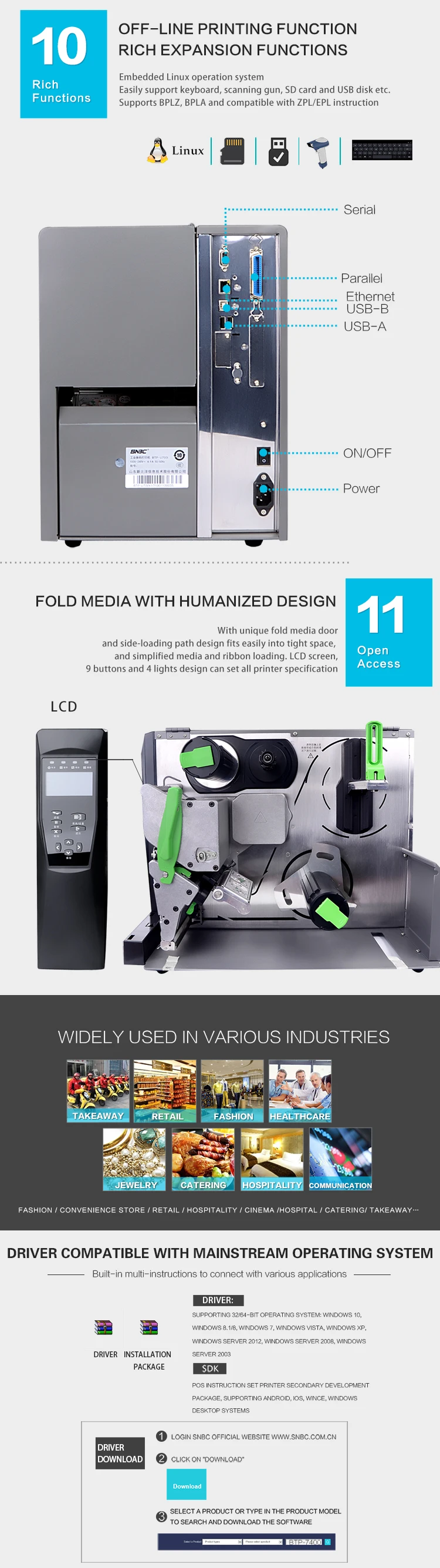 Powerful Mainboard With High Security And Stability Vinyl Wash Care Portable Label Printer Rfid Printer Label